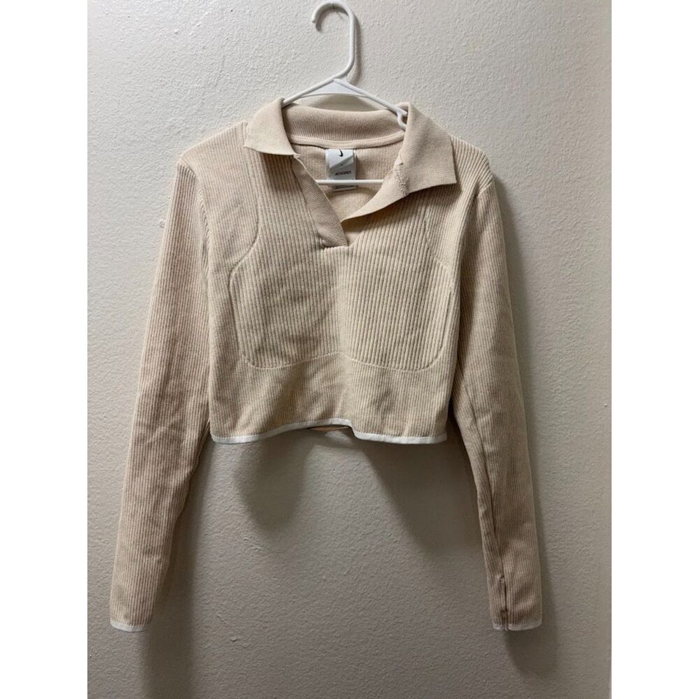 Jacquemus x Nike Le Polo Open back polo top size Large Cream Tan Sold Out - Picture 6 of 7